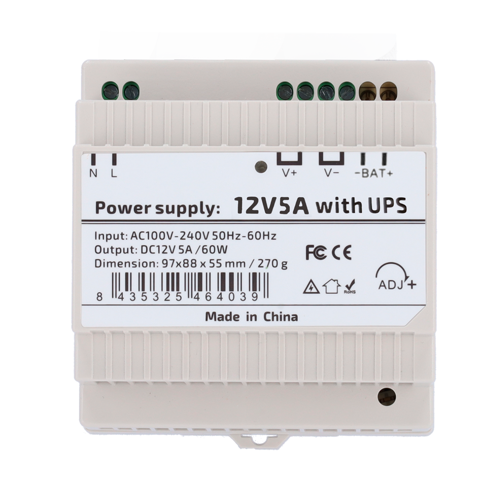 Alimentatore con funzione UPS - uscita DC 12 V 5 A / 60 W
