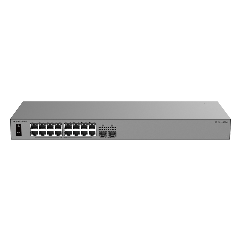 Ruijie Reyee Cloud Managed L2 Switch - 16 porte Gigabit RJ45 e 2 slot 2.5G SFP