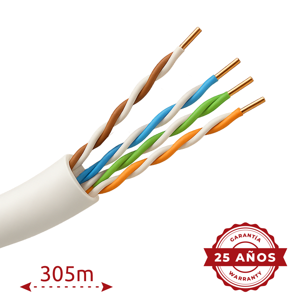 Safire Cavo UTP rigido per esterni - Categoria 5e - Soddisfa il test Fluke 90m - Conduttore OFC, purezza 99.9% rame