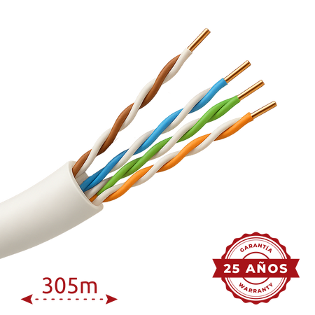 Safire Cavo UTP rigido per esterni - Categoria 5e - Soddisfa il test Fluke 90m - Conduttore OFC, purezza 99.9% rame