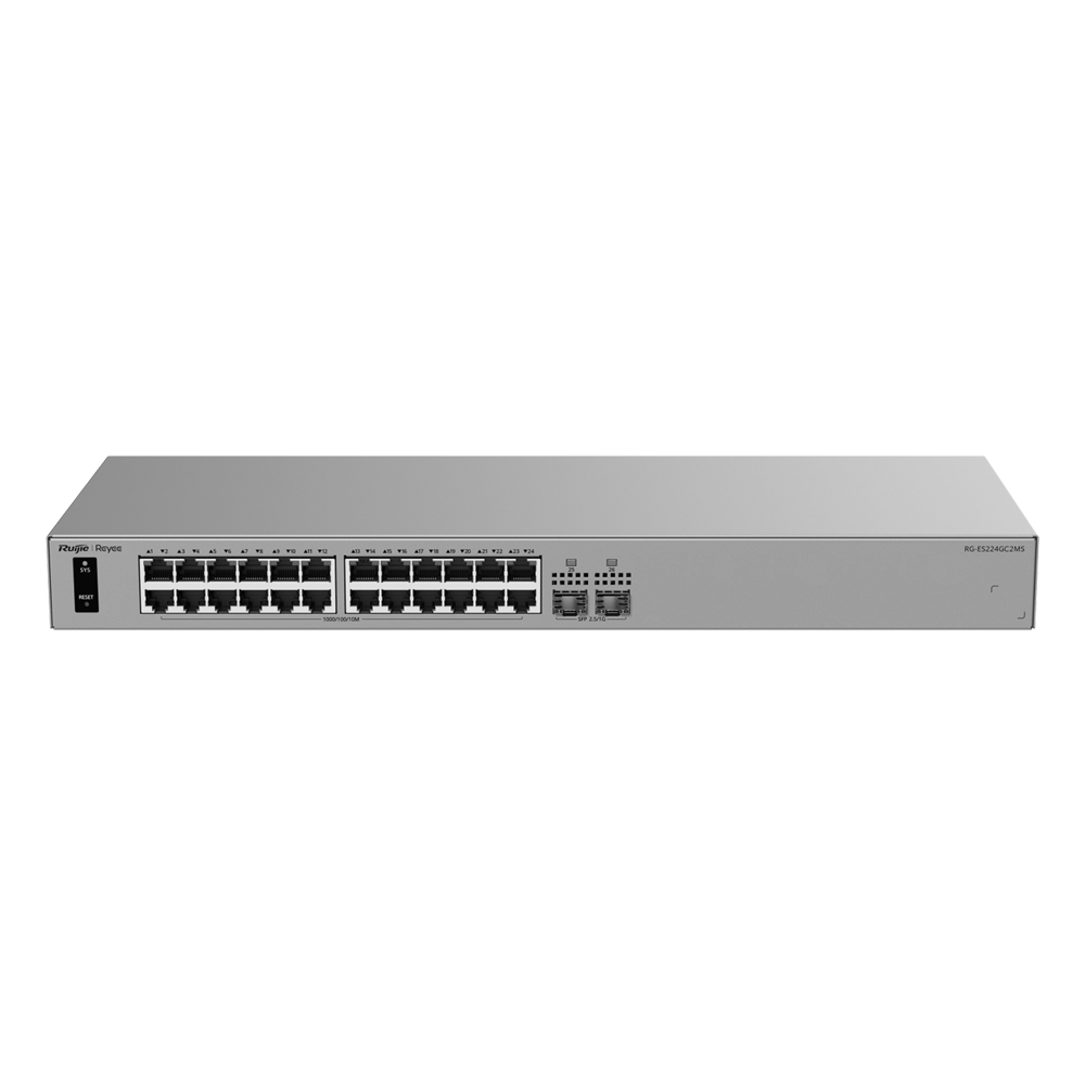 Ruijie Reyee Cloud Managed L2 Switch - 24 porte Gigabit RJ45 e 2 slot 2.5G SFP