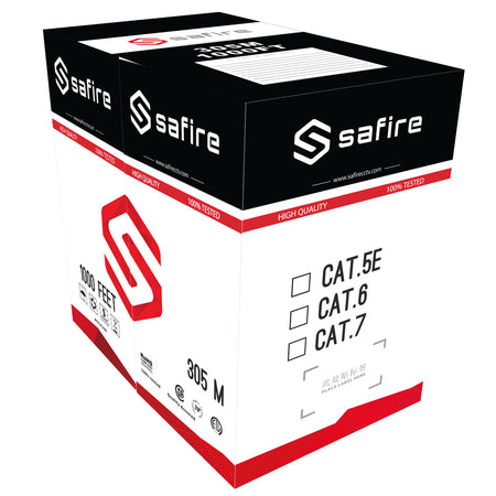 Cavo UTP Safire - Categoria 5E - Bobina di 305 metri | Diametro 5 mm - Conduttore CCA - Cover grigia