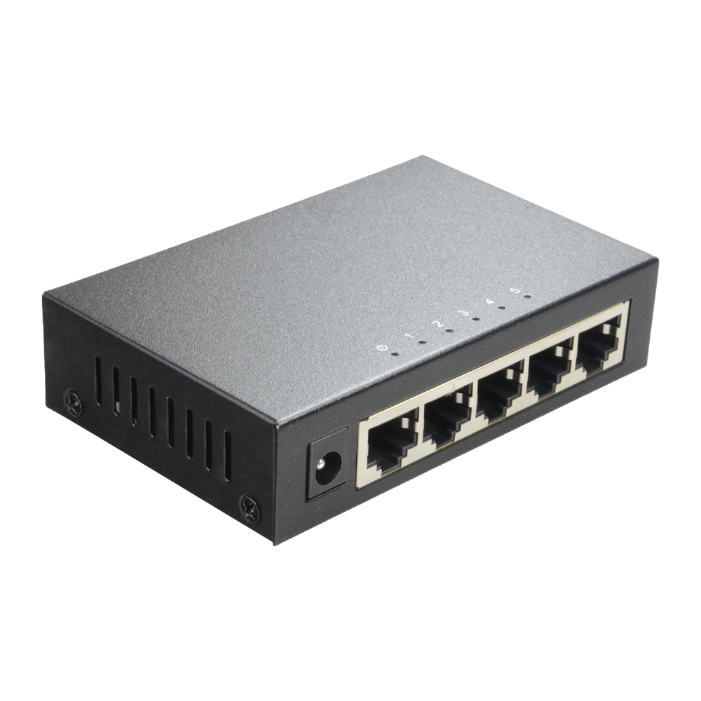 Switch X-Security Gigabit - 5 porte RJ45 - Velocità 10/100/1000 Mbps - Alta velocità in tutte le porte