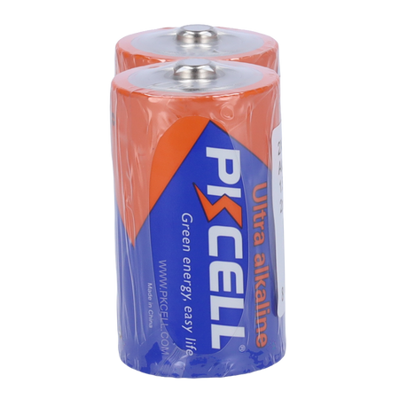 Pack di 2x Batterie LR20 / D - PKCELL - Alcalina Zn-MnO2 non ricaricabile - Tensione 1.5V - Capacità nominale 10200mAh
