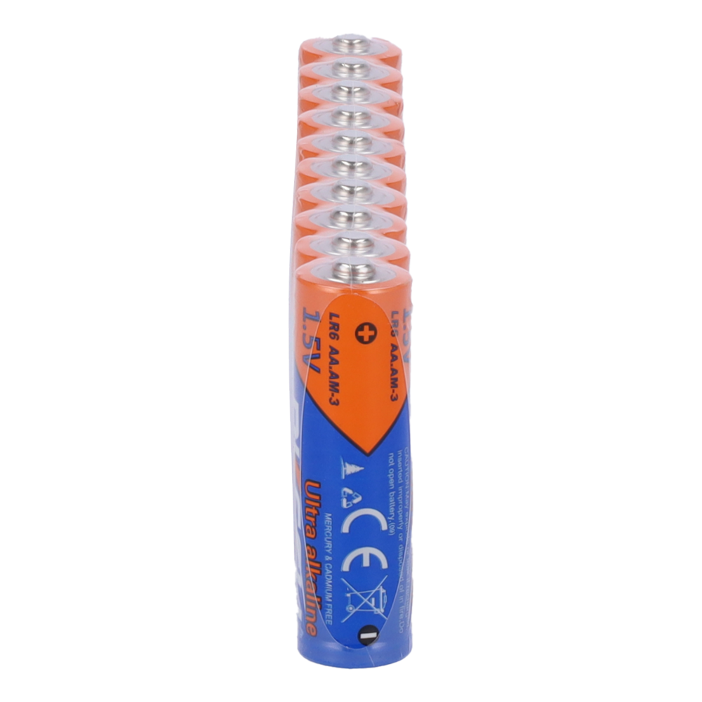 Pack 10x Pila LR6 / AA - PKCELL - Alcalina Zn-MnO2 non ricaricabile - Tensione 1.5V - Capacità nominale 1800mAh