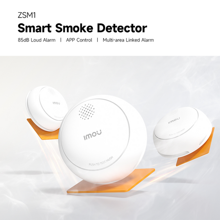 Rilevatore di fumo IMOU - Sirena 85 dB integrata - Protocollo Zigbee / Richiede Hub (incluso) - Multi-area Linked Alarm