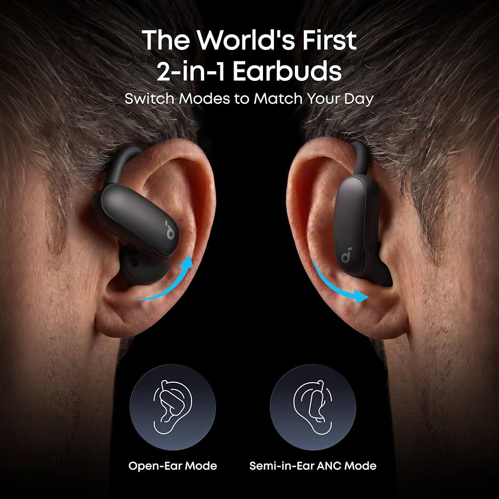 Soundcore Aerofit 2 Pro - Doppio formato: open ear e ANC adattivo - Audio Hi-Res con LDAC e audio spaziale