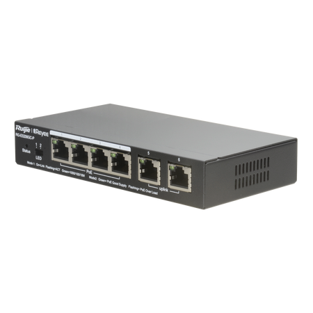 Ruijie Reyee Cloud Managed L2 PoE Switch - 4 Porte Gigabit PoE/PoE+ + 2 uplink Gigabit