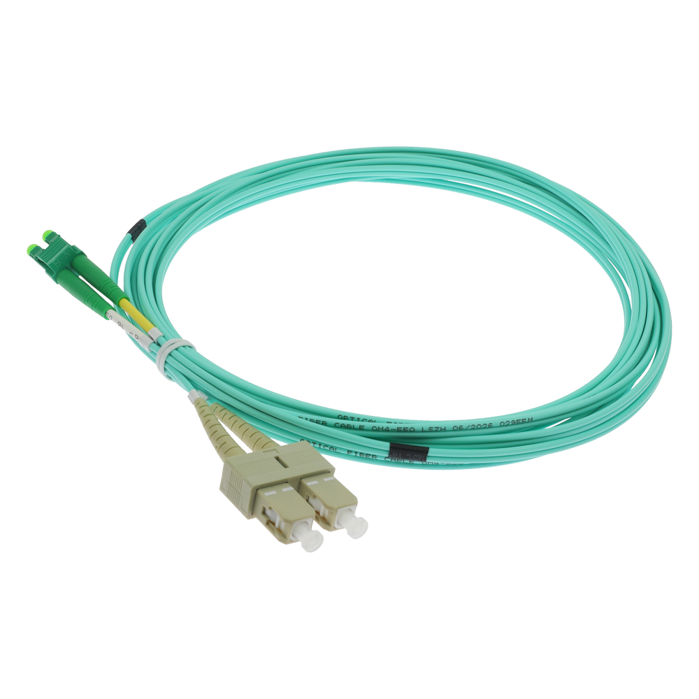 Safire Cavo di collegamento in fibra ottica duplex - Fibra multimodale OM4 ad alta velocità - Connettori ibridi LC APC e
