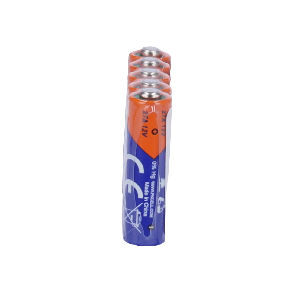 Pack 5x Batteria 27A - PKCELL - Alcalina Zn-MnO2 non ricaricabile - Tensione 12V - Capacità nominale 22mAh
