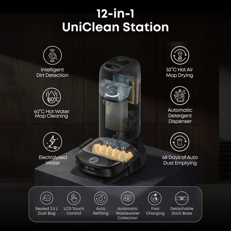 Eufy Robot Aspirapolvere Hydrojet S2 Onmi - Aspirazione AeroTurbo 2.0 da 30 000 Pa