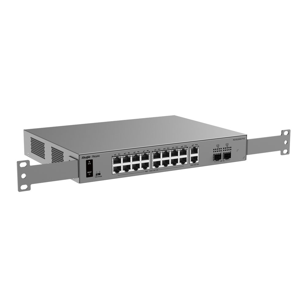 Ruijie Reyee Cloud Managed L2 Switch - 18 porte Gigabit RJ45 e 2 slot SFP - 16 porte PoE/PoE+ con potenza di 250 W