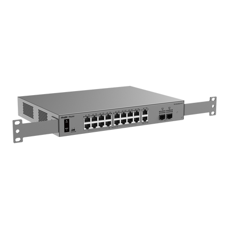 Ruijie Reyee Cloud Managed L2 Switch - 18 porte Gigabit RJ45 e 2 slot SFP - 16 porte PoE/PoE+ con potenza di 250 W