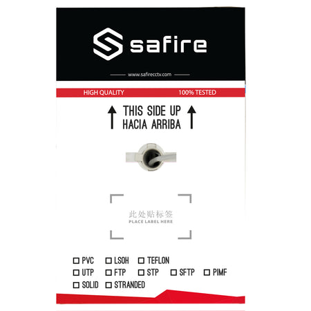 Cavo UTP Safire - Categoria 6 - Bobina da 305 metri - Diametro 5.5 mm - Compatibile con Balun