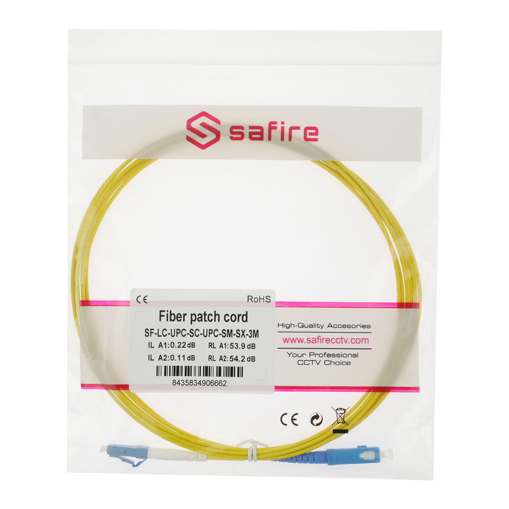 Safire Cavo di collegamento in fibra ottica simplex - Fibra monomodale OS2 G657A2 di alto livello