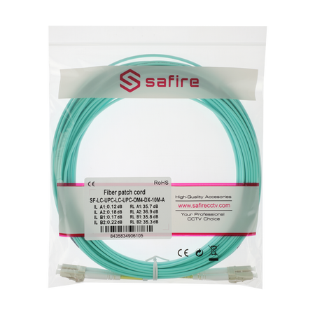 Safire Cavo di collegamento in fibra ottica - Fibra multimodale OM4 ad alta velocità - Connettori LC UPC in formato dupl