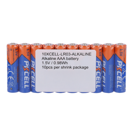 Pack 10x Pila LR03 / AAA - PKCELL - Alcalina Zn-MnO2 non ricaricabile - Tensione 1.5V - Capacità nominale 650mAh