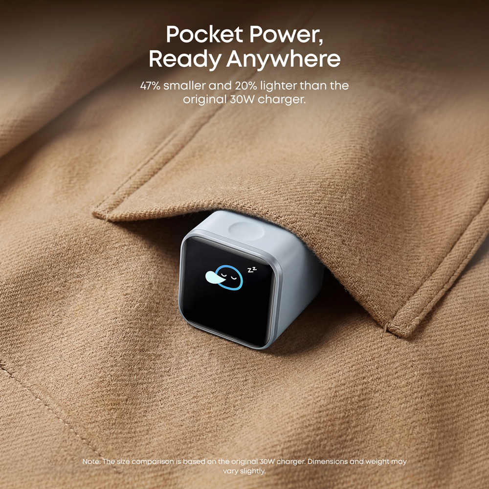 Anker - Mini Caricabatterie USB - Potenza 45W - Ricarica rapida GaN | Display intelligente - Uscite 1x USB-C