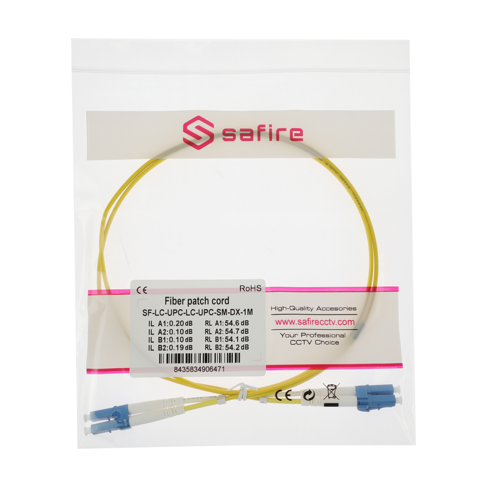 Safire Cavo di collegamento in fibra ottica - Fibra monomodale G657A2 ad alte prestazioni - Connettori LC UPC in formato