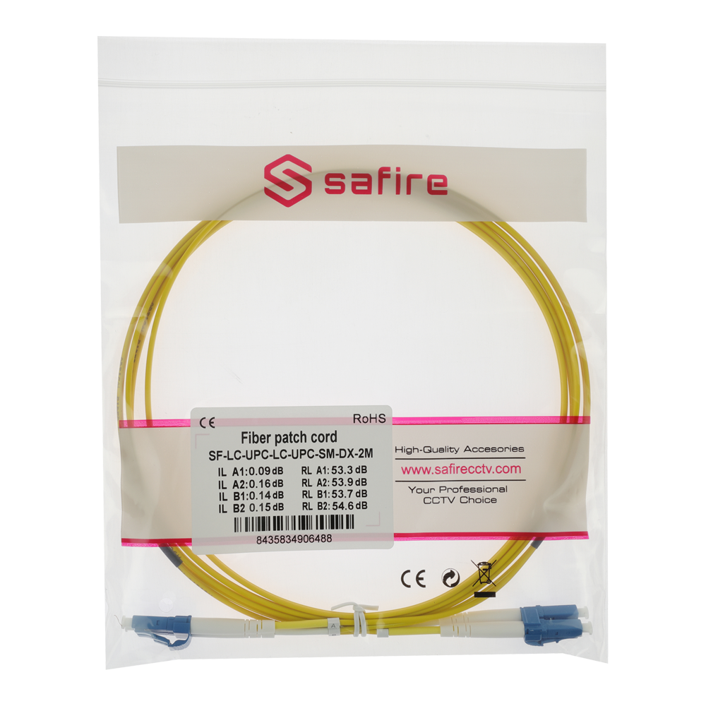 Safire Cavo di collegamento in fibra ottica - Fibra monomodale G657A2 ad alte prestazioni - Connettori LC UPC in formato