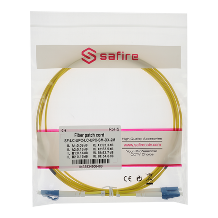 Safire Cavo di collegamento in fibra ottica - Fibra monomodale G657A2 ad alte prestazioni - Connettori LC UPC in formato