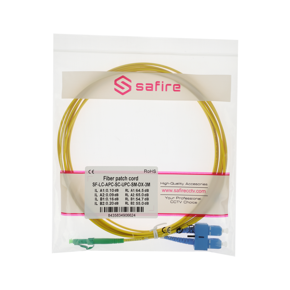 Safire Cavo di collegamento in fibra ottica duplex - Fibra monomodale G657A2 ad alte prestazioni