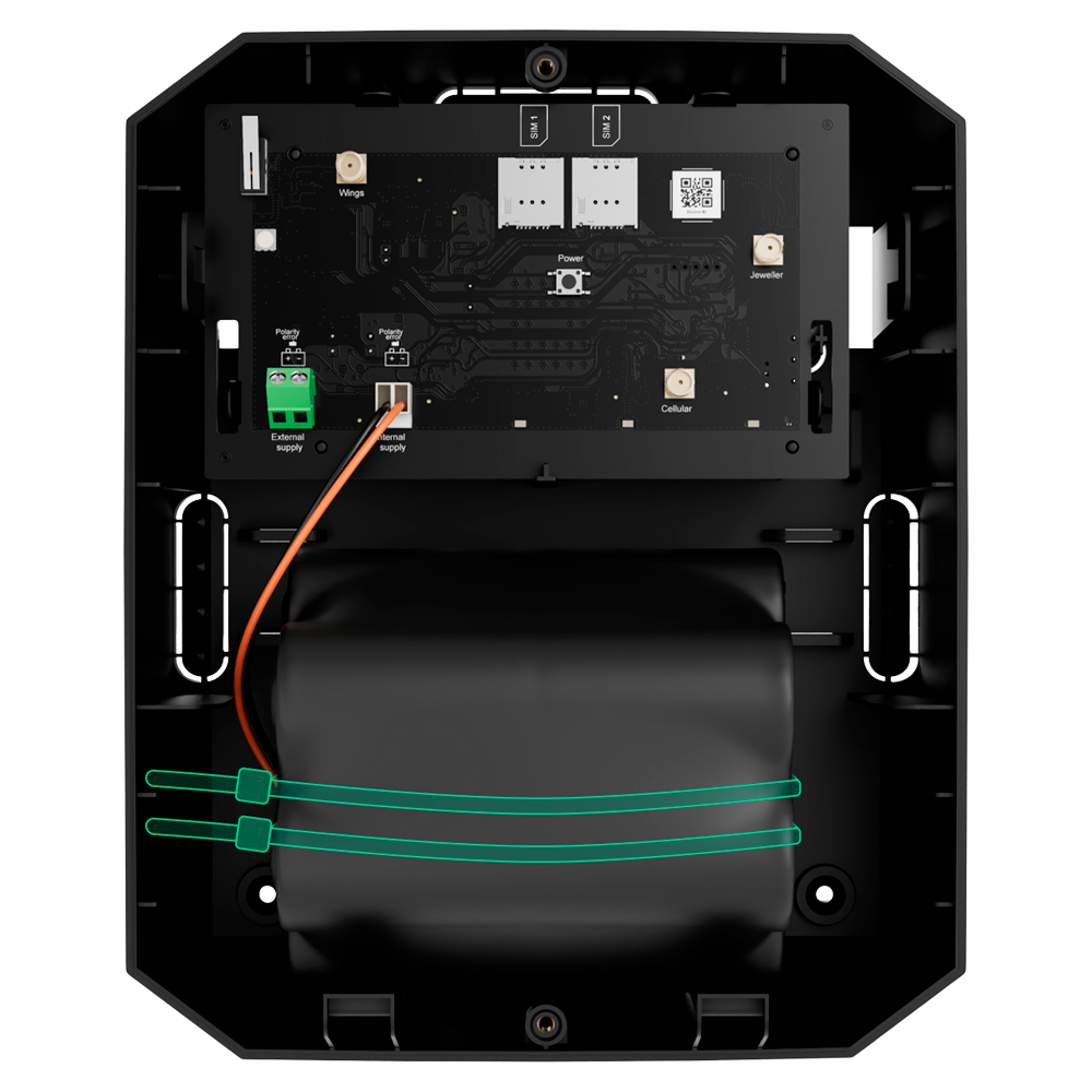 Batteria interna non ricaricabile - Connettore per il collegamento all'Hub BP integrato
