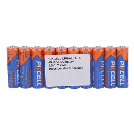 Pack 10x Pila LR6 / AA - PKCELL - Alcalina Zn-MnO2 non ricaricabile - Tensione 1.5V - Capacità nominale 1800mAh
