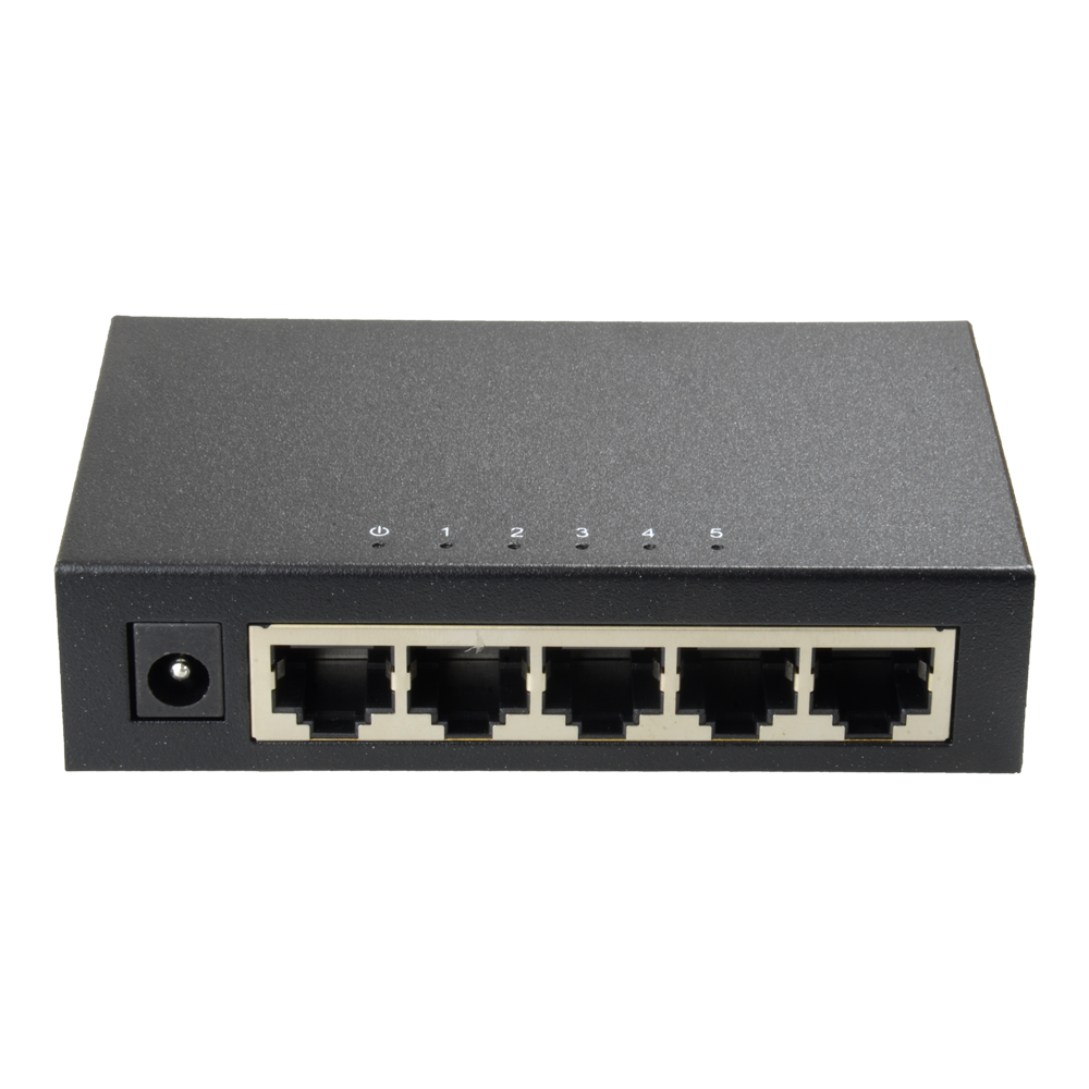 Switch X-Security Gigabit - 5 porte RJ45 - Velocità 10/100/1000 Mbps - Alta velocità in tutte le porte