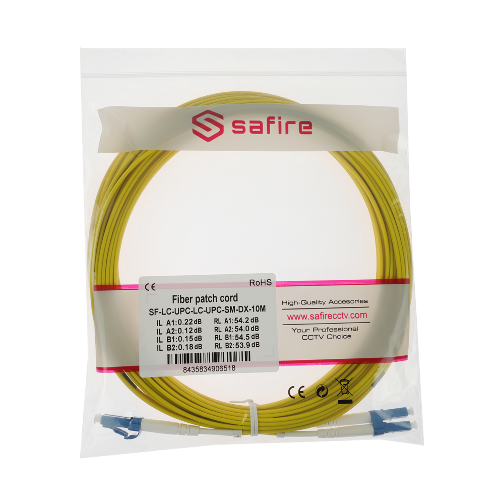 Safire Cavo di collegamento in fibra ottica - Fibra monomodale G657A2 ad alte prestazioni - Connettori LC UPC in formato