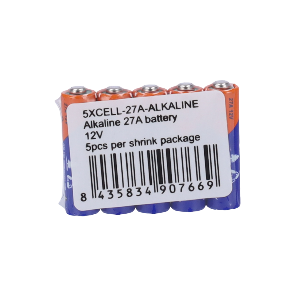 Pack 5x Batteria 27A - PKCELL - Alcalina Zn-MnO2 non ricaricabile - Tensione 12V - Capacità nominale 22mAh
