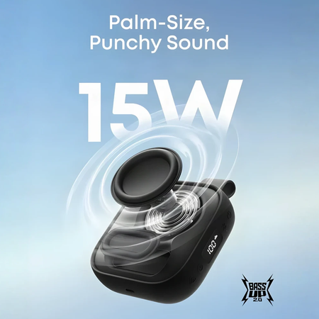Soundcore Boom Go 3i Nero - Audio 15W con bassi potenziati dalla tecnologia BassUp 2.0 - 24 ore di riproduzione continua