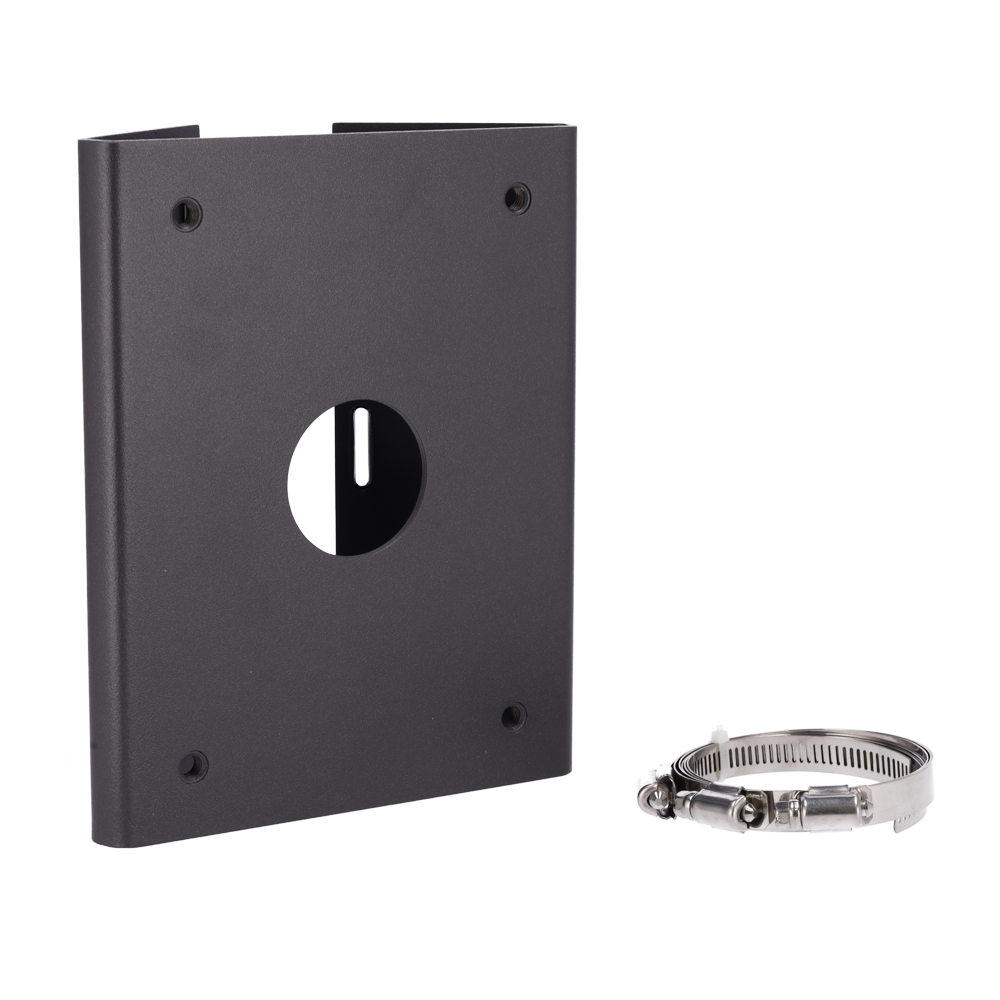 Supporto per palo - Per telecamere UNIVIEW PTZ - Adatto per esterni - Colore grigio - Passacavo