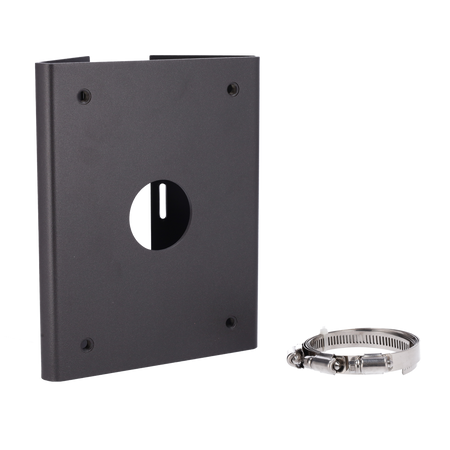 Supporto per palo - Per telecamere UNIVIEW PTZ - Adatto per esterni - Colore grigio - Passacavo