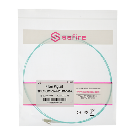 Safire Pigtail in fibra ottica simplex - Fibra multimodale OM4 ad alta velocità - Connettore LC con finitura UPC