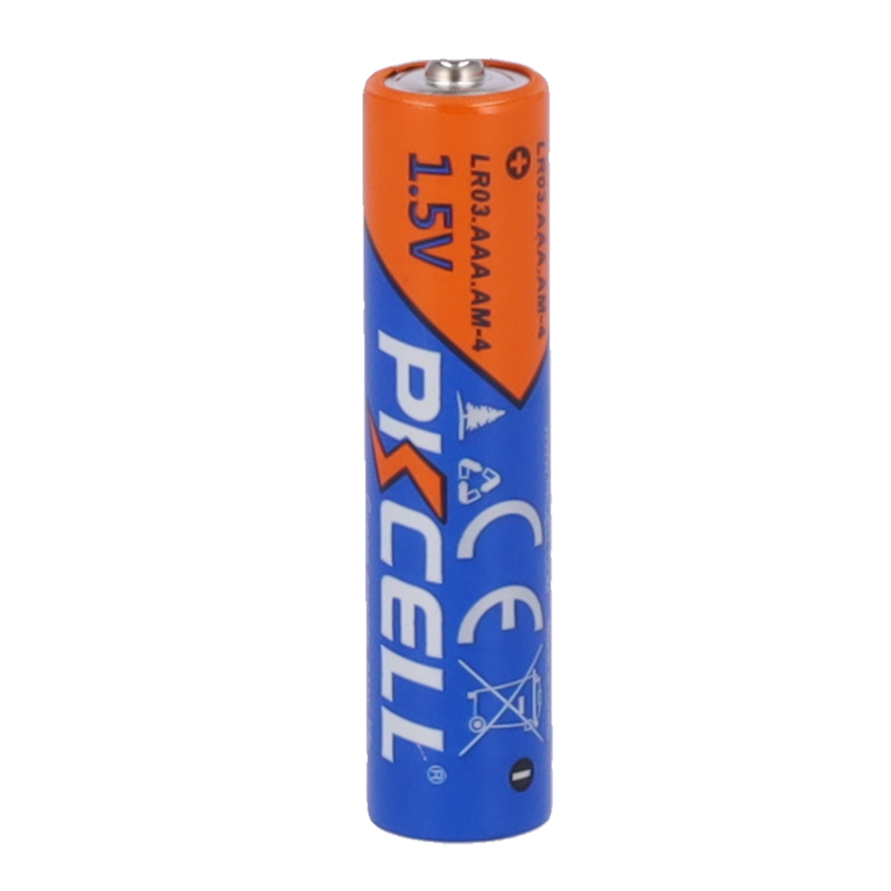 Pack 10x Pila LR03 / AAA - PKCELL - Alcalina Zn-MnO2 non ricaricabile - Tensione 1.5V - Capacità nominale 650mAh