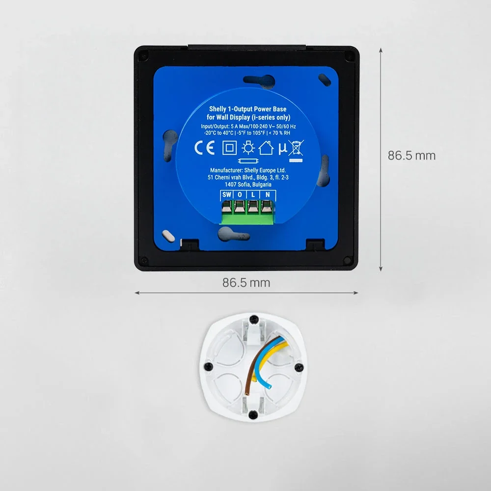 Shelly Wall Display X1i Nero - Schermo touchscreen da 4" a 720 × 720 pixel