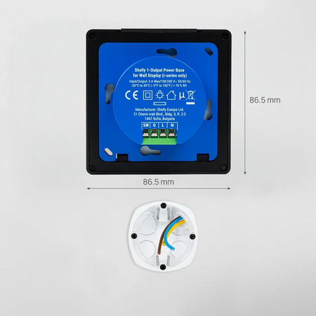Shelly Wall Display X1i Nero - Schermo touchscreen da 4" a 720 × 720 pixel