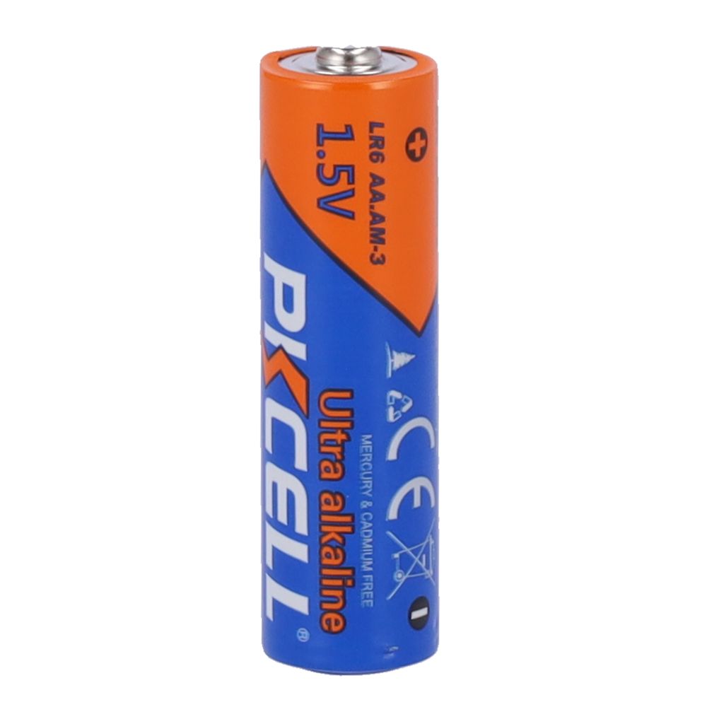 Pack 10x Pila LR6 / AA - PKCELL - Alcalina Zn-MnO2 non ricaricabile - Tensione 1.5V - Capacità nominale 1800mAh