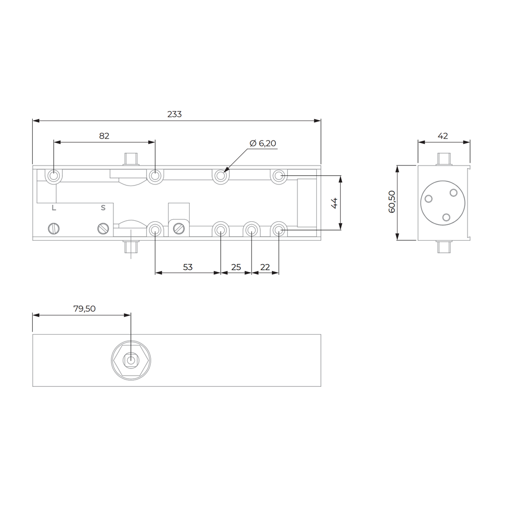 Dorcas Chiudiporta con braccio articolato - Montato a parete e reversibile - Apertura con forza ridotta