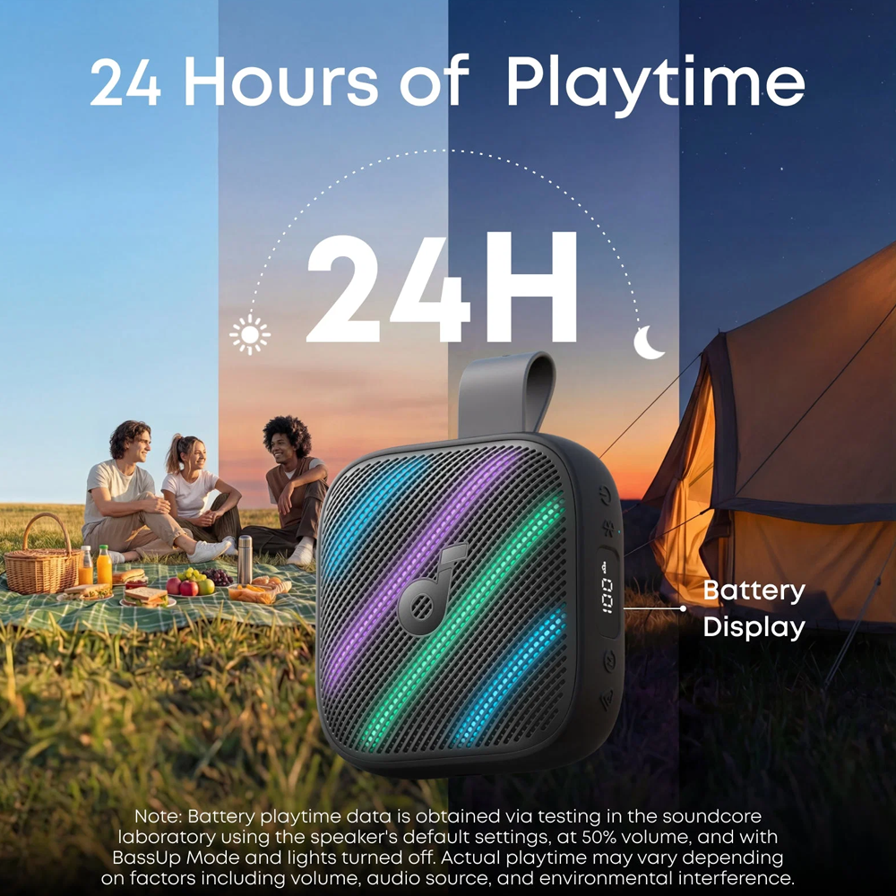 Soundcore Boom Go 3i Nero - Audio 15W con bassi potenziati dalla tecnologia BassUp 2.0 - 24 ore di riproduzione continua