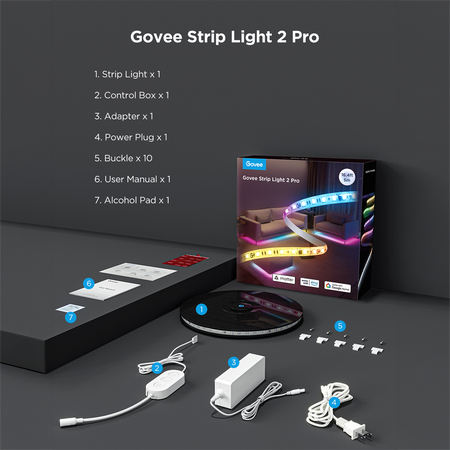 Govee Striscia LED Phantasy intelligente 10m - Wi-Fi 2.4 GHz + Bluetooth - Colore RGBWW segmentato - 200 lumen/m